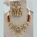Jewel Addiction Copper Gold Pota Stone And Pearls Necklace Set