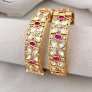 Jewel Addiction Gold Plated Kundan Stone Bangles Set