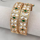 Jewel Addiction Gold Plated Kundan Stone Bangles Set
