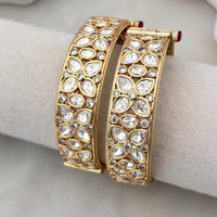 Jewel Addiction Gold Plated Kundan Stone Bangles Set