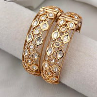 Jewel Addiction Gold Plated Kundan Stone Bangles Set