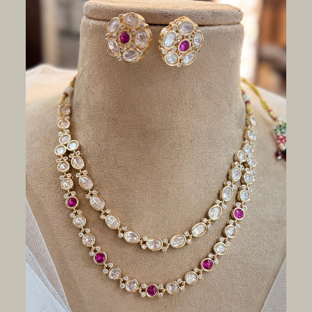 Jewel Addiction Designer Gold Plated Kundan Necklace Set