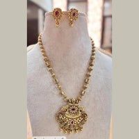 Jewel Addiction Elegant Gold Plated Pota And Pearl Necklace Set