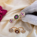 Jewel Addiction Exclusive Designer Gold Plated Pota and Pearl Ring