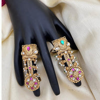 Jewel Addiction Exclusive Designer Gold Plated Pota and Pearl Ring