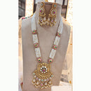 Jewel Addiction Elegant Gold Plated Pota And Pearl Long Necklace Set