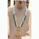 Jewel Addiction Elegant Gold Plated Pota And Pearl Long Necklace Set