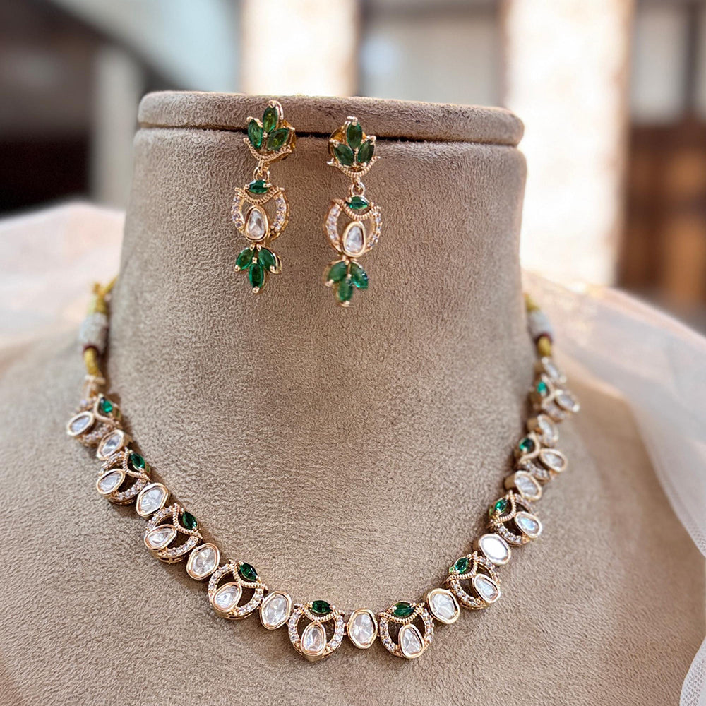Jewel AddictionGold Polki Kundan Traditional Charm with Modern Elegance Necklace Set