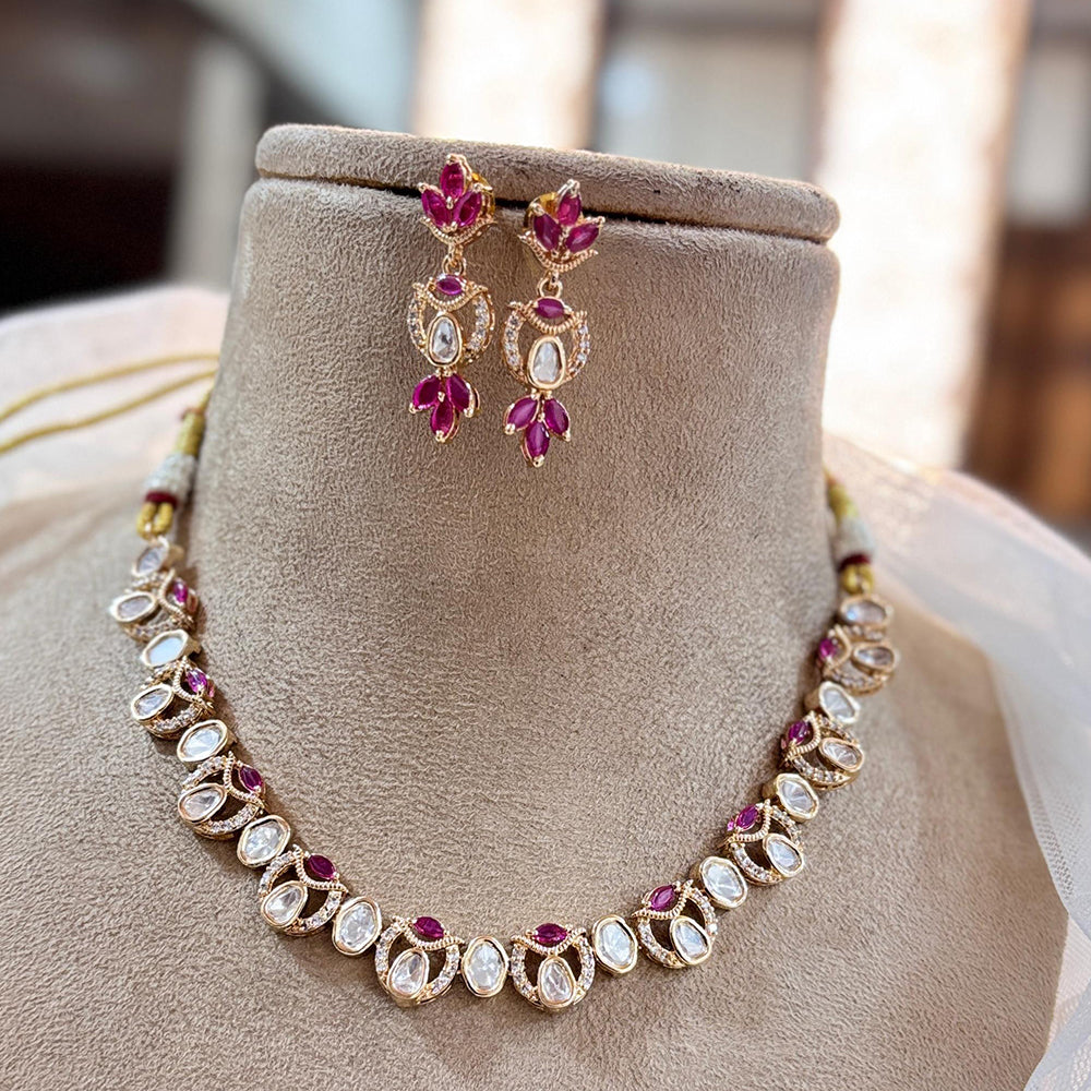Jewel AddictionGold Polki Kundan Traditional Charm with Modern Elegance Necklace Set