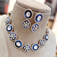 Jewel Addiction Gold Plated Polki Kundan And Meenakari Necklace Set
