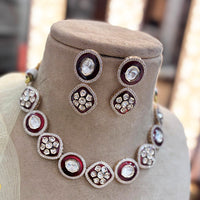 Jewel Addiction Gold Plated Polki Kundan And Meenakari Necklace Set
