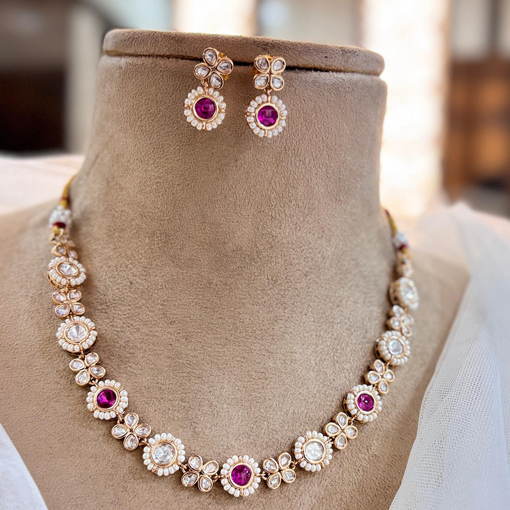 Jewel AddictionGold Polki Kundan Traditional Charm with Modern Elegance Necklace Set
