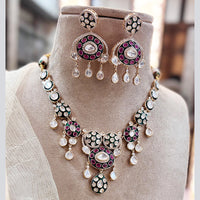 Jewel Addiction Gold Plated Polki Kundan And Meenakari Necklace Set