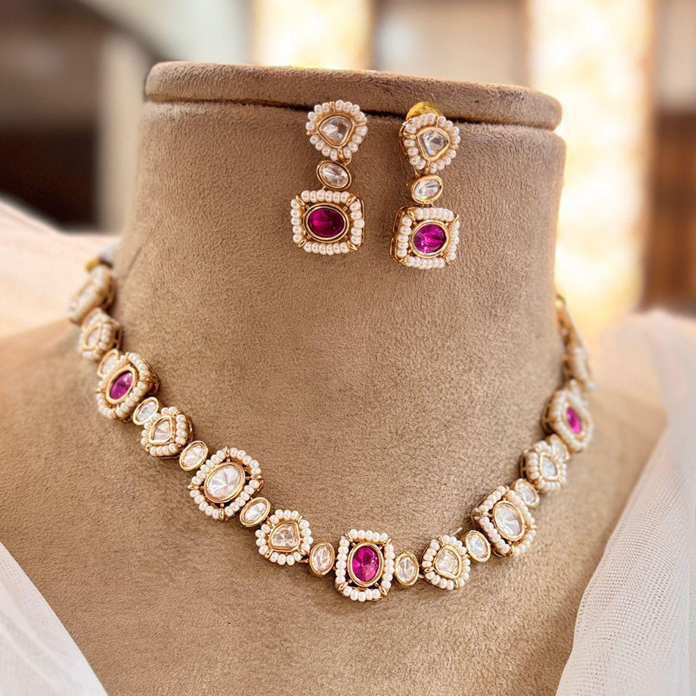 Jewel AddictionGold Polki Kundan Traditional Charm with Modern Elegance Necklace Set