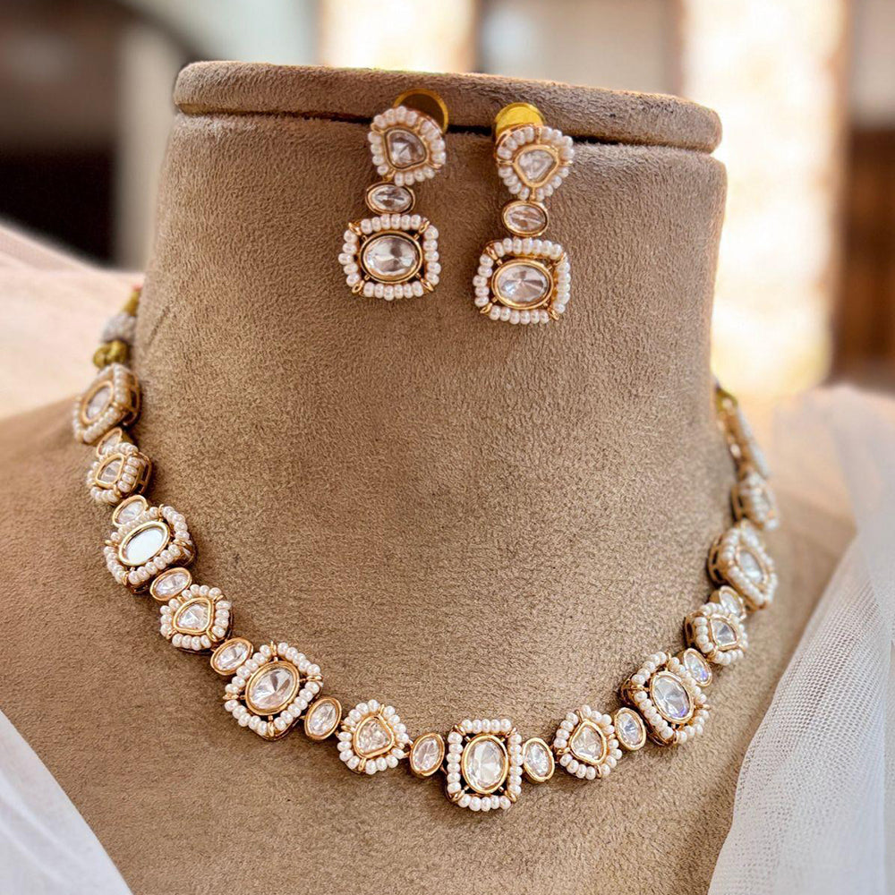 Jewel AddictionGold Polki Kundan Traditional Charm with Modern Elegance Necklace Set