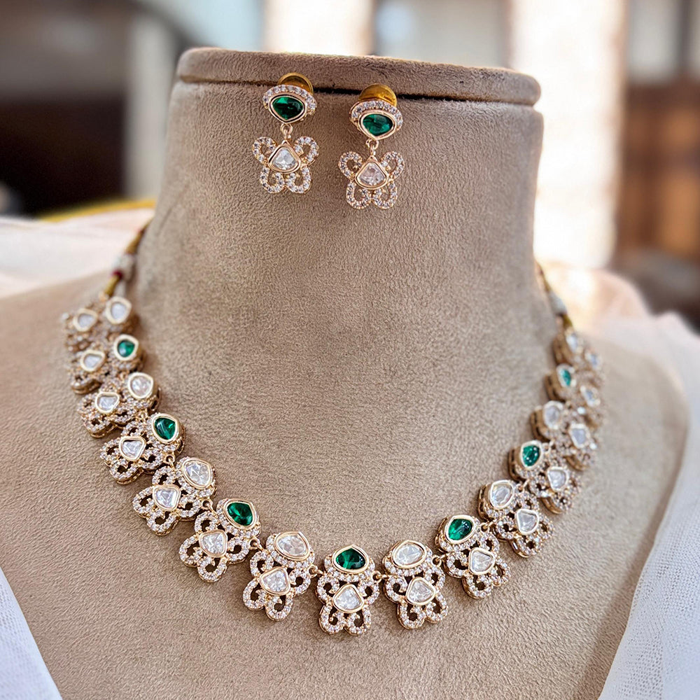 Jewel AddictionGold Polki Kundan Traditional Charm with Modern Elegance Necklace Set