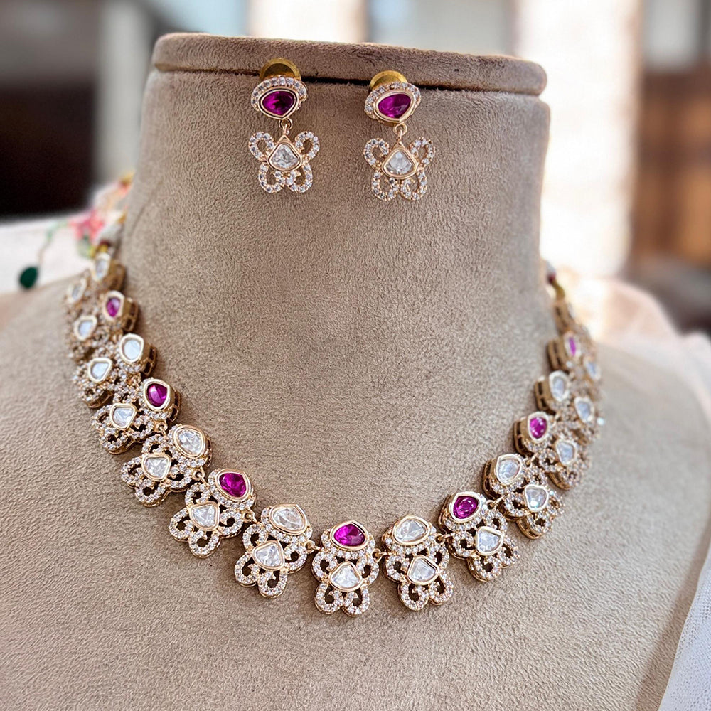 Jewel AddictionGold Polki Kundan Traditional Charm with Modern Elegance Necklace Set