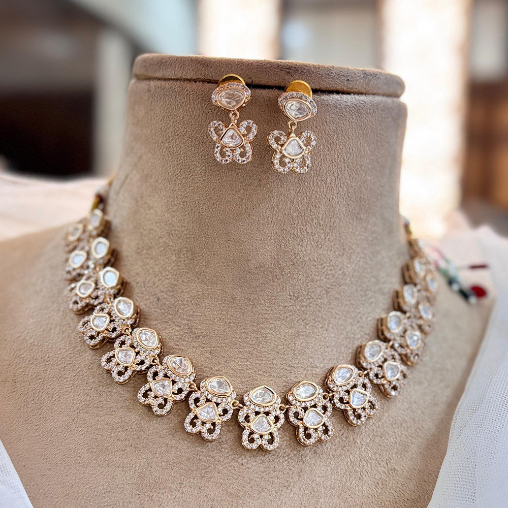 Jewel AddictionGold Polki Kundan Traditional Charm with Modern Elegance Necklace Set