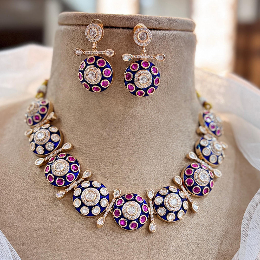 Jewel AddictionGold Polki Kundan Meenakari Traditional Charm with Modern Elegance Necklace Set