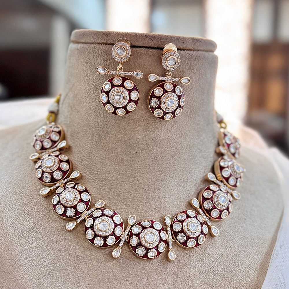 Jewel AddictionGold Polki Kundan Meenakari Traditional Charm with Modern Elegance Necklace Set