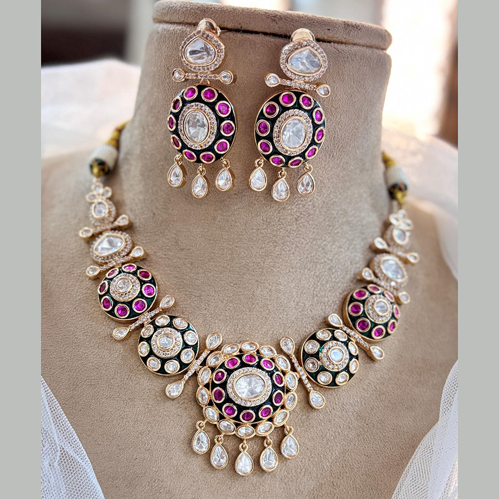 Jewel AddictionGold Polki Kundan Meenakari Traditional Charm with Modern Elegance Necklace Set