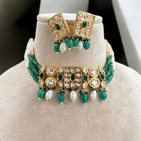 Jewel Addiction Gold Plated Polki Kundan And Pearl Choker Necklace Set