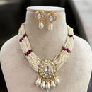 Jewel Addiction Gold Plated Polki Kundan And Pearl Choker Necklace Set