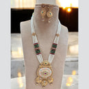 Jewel Addiction Gold Plated Pota Stone And Pearl Long Necklace Set