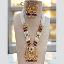 Jewel Addiction Gold Plated Pota Stone And Pearl Long Necklace Set