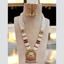 Jewel Addiction Gold Plated Pota Stone And Pearl Long Necklace Set