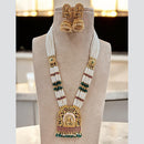 Jewel Addiction Gold Plated Pota Stone And Pearl Long Necklace Set