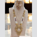 Jewel Addiction Gold Plated Pota Stone And Pearl Long Necklace Set