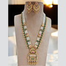 Jewel Addiction Gold Plated Pota Stone And Pearl Long Necklace Set