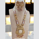 Jewel Addiction Gold Plated Pota Stone And Pearl Long Necklace Set