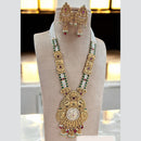 Jewel Addiction Gold Plated Pota Stone And Pearl Long Necklace Set