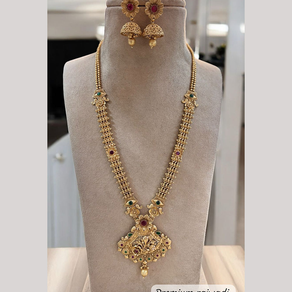 Jewel Addiction Gold Plated with Pota Sparkle Ethnic Glam Long Necklace Set