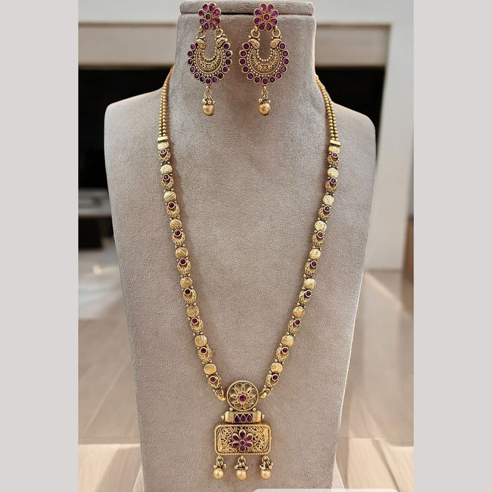 Jewel Addiction Gold Plated with Pota Sparkle Ethnic Glam Long Necklace Set