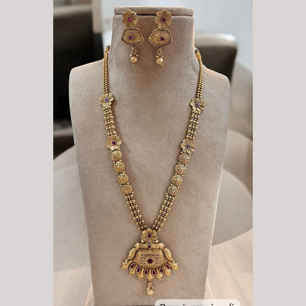 Jewel Addiction Gold Plated with Pota Sparkle Ethnic Glam Long Necklace Set