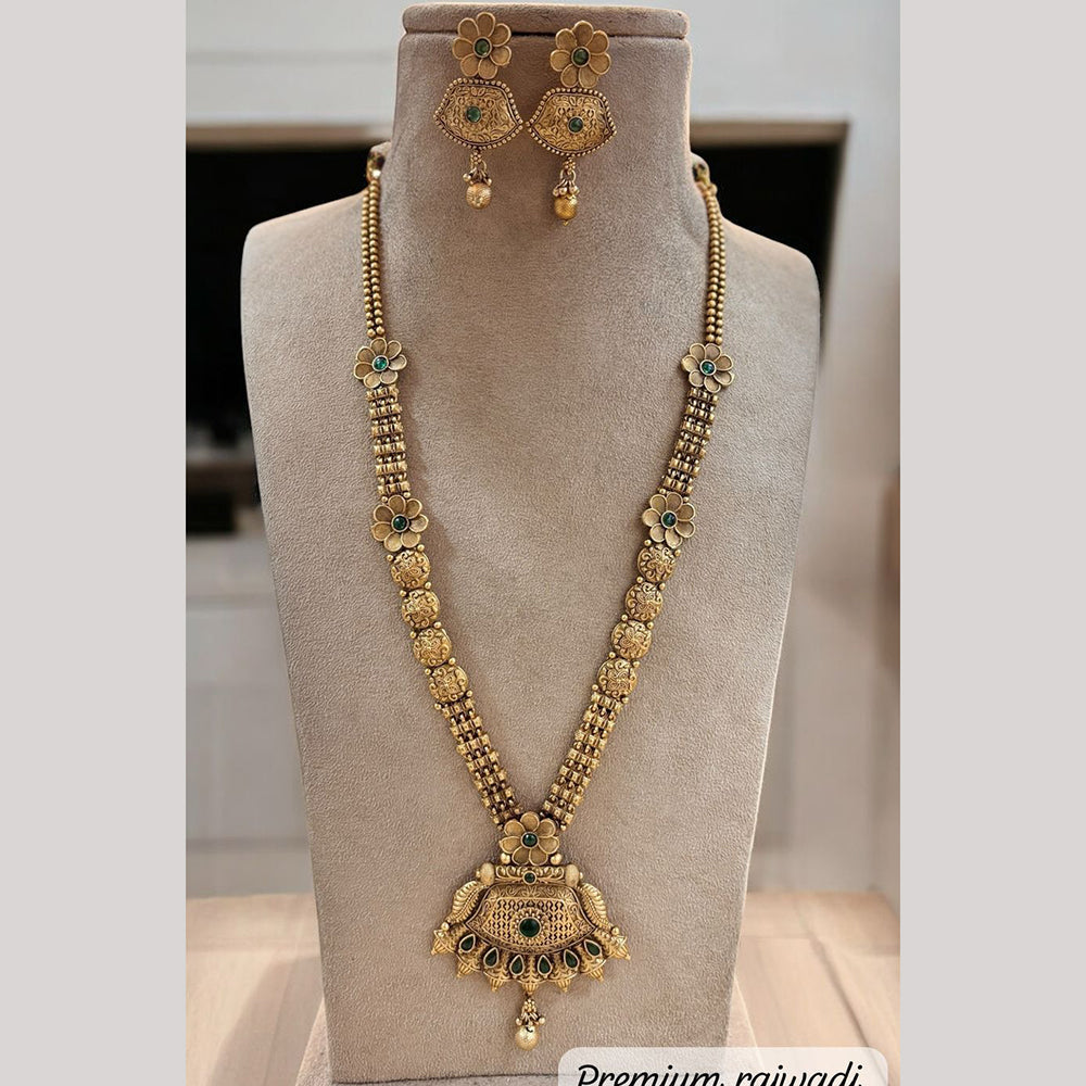 Jewel Addiction Gold Plated with Pota Sparkle Ethnic Glam Long Necklace Set