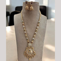 Jewel Addiction Gold Plated with Pota Sparkle And Meenakari Art Ethnic Glam Long Necklace Set