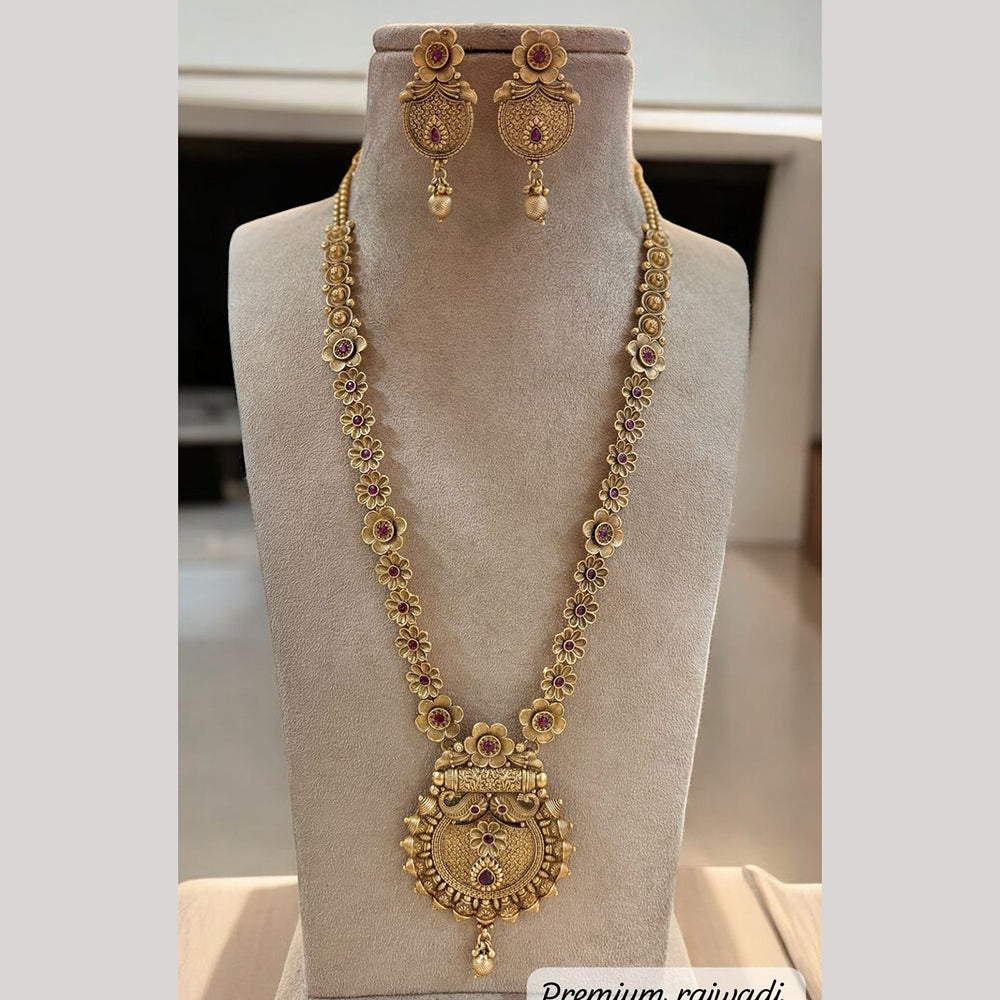 Jewel Addiction Gold Plated with Pota Sparkle Ethnic Glam Long Necklace Set