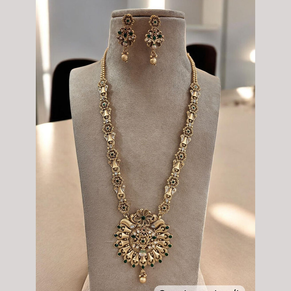 Jewel Addiction Gold Plated with Pota Sparkle Ethnic Glam Long Necklace Set