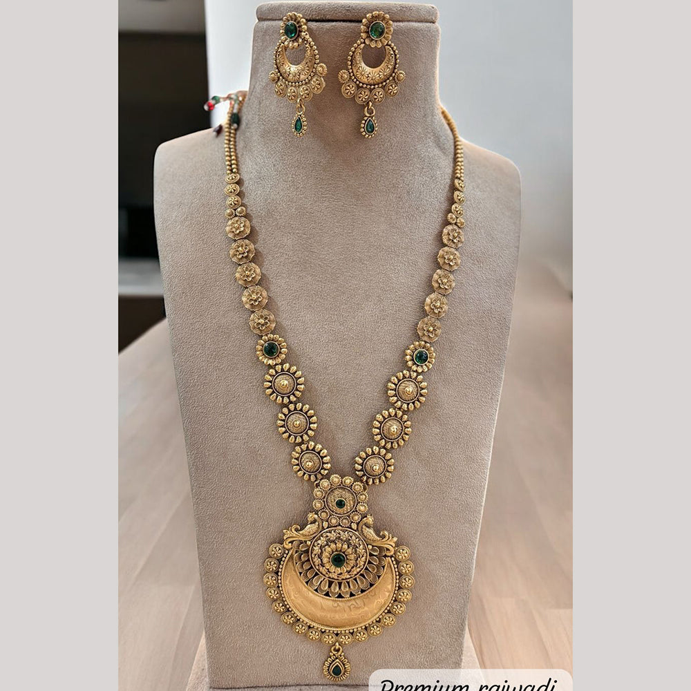 Jewel Addiction Gold Plated with Pota Sparkle Ethnic Glam Long Necklace Set