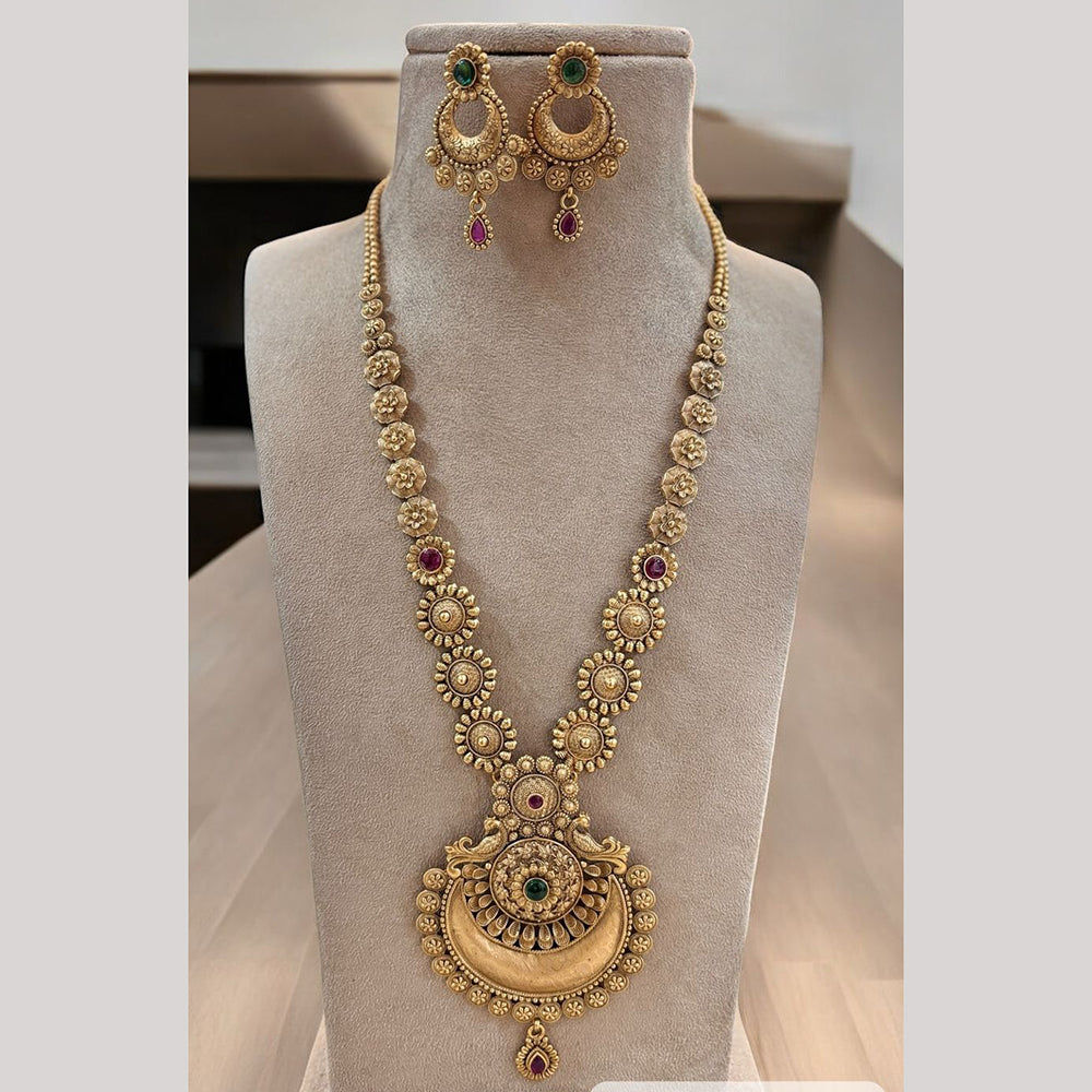 Jewel Addiction Gold Plated with Pota Sparkle Ethnic Glam Long Necklace Set