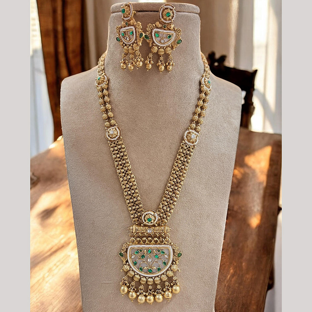 Jewel Addiction Gold Plated with Pota Sparkle Ethnic Glam Long Necklace Set