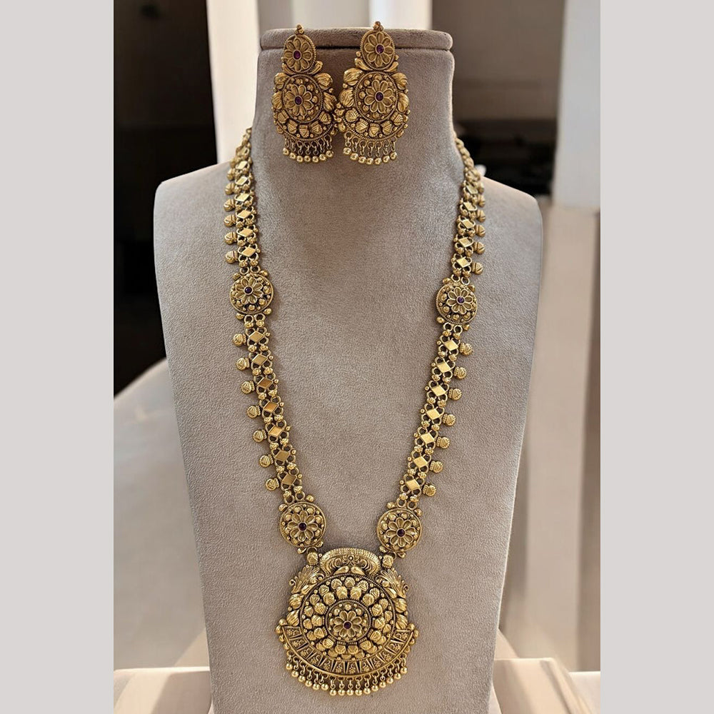 Jewel Addiction Gold Plated with Pota Sparkle Ethnic Glam Long Necklace Set