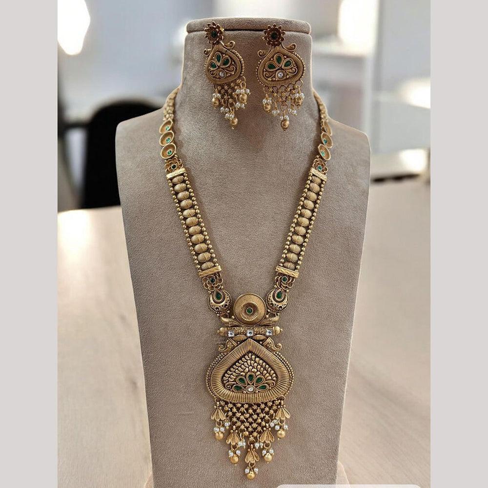 Jewel Addiction Gold Plated with Pota Sparkle Ethnic Glam Long Necklace Set