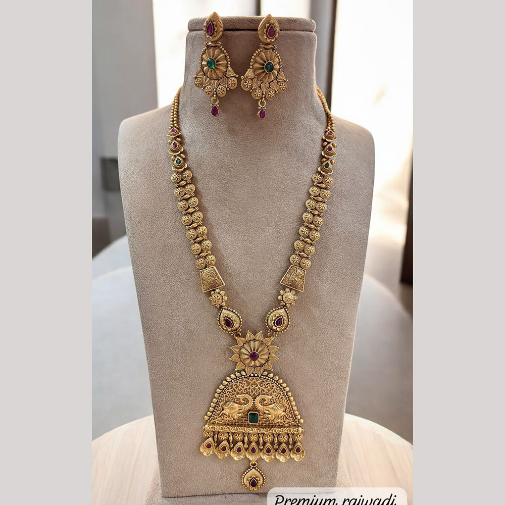 Jewel Addiction Gold Plated with Pota Sparkle Ethnic Glam Long Necklace Set