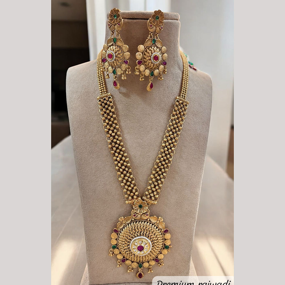Jewel Addiction Gold Plated with Pota Sparkle Ethnic Glam Long Necklace Set