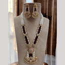 Jewel Addiction Designer Gold Plated Kundan & Pearls Long Necklace Set